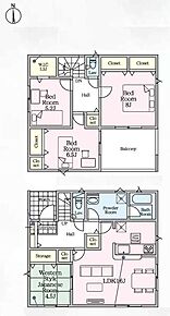 ◇LDK16帖！続き間に4.5帖超の和室付き♪来客時にも重宝します◎◇水回りが集中していて忙しい朝も買い物帰りも最短導線♪◇WICやダブルクローゼットなど随所に豊富な収納スペースを完備☆ 