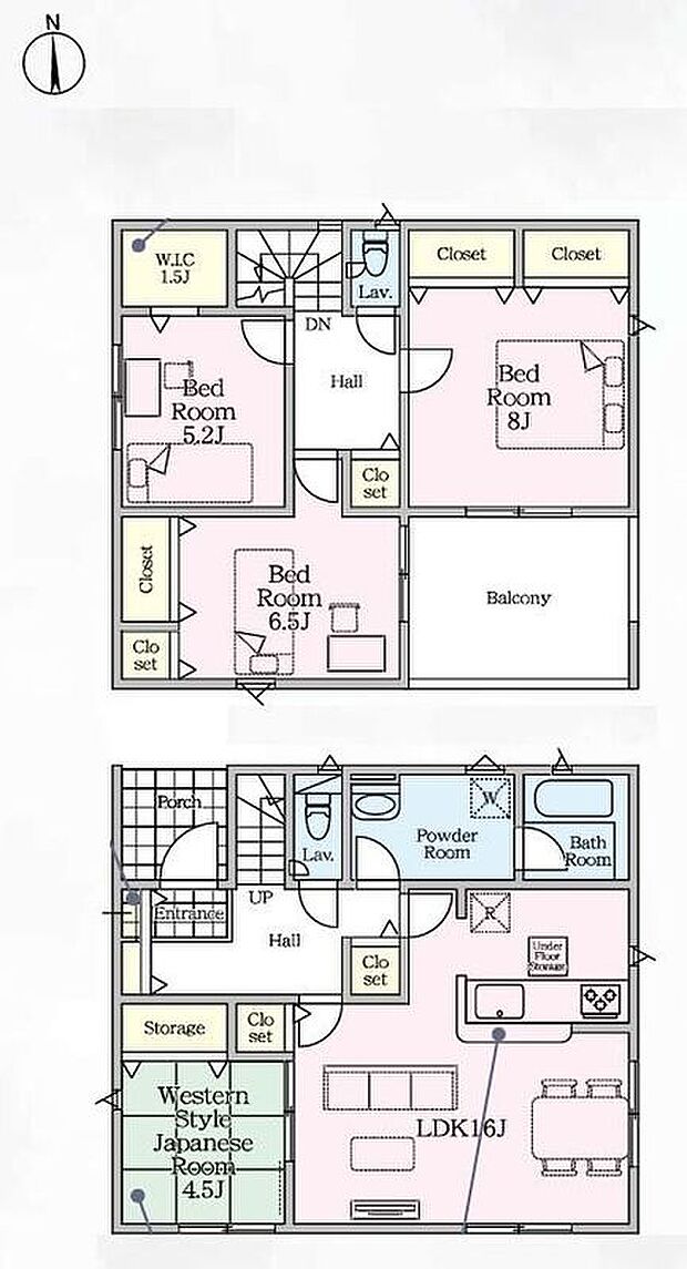 【4LDK】◇LDK16帖！続き間に4.5帖超の和室付き♪来客時にも重宝します◎◇水回りが集中していて忙しい朝も買い物帰りも最短導線♪◇WICやダブルクローゼットなど随所に豊富な収納スペースを完備☆