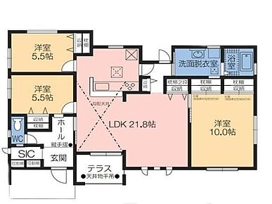 ◇広々21.8帖のLDK◎平屋ならではのワンフロア設計♪快適に暮らしやすい住まい♪
◇テラス付きで陽当たりを感じながらゆったり過ごせます♪
◇太陽光パネル付き！電気代の節約に♪ 