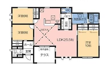 ◇ゆとりの設計の平屋建て♪家事動線も楽々で暮らしやすさ◎
◇開放感溢れるLDKは25帖超！太陽光パネル付きでエコな暮らし♪
◇食品の備蓄もスッキリ収納できるキッチン横のパントリー♪ 