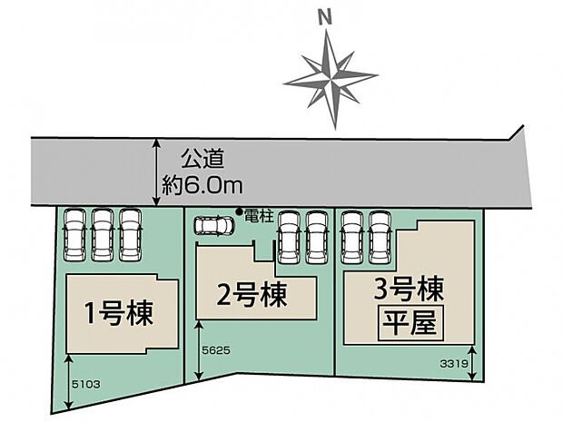 行田市棚田町3丁目3棟 区画図