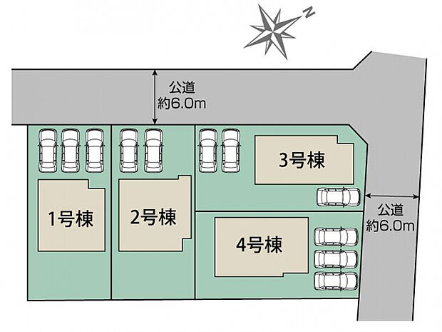 鶴ヶ島市羽折町4棟 区画図