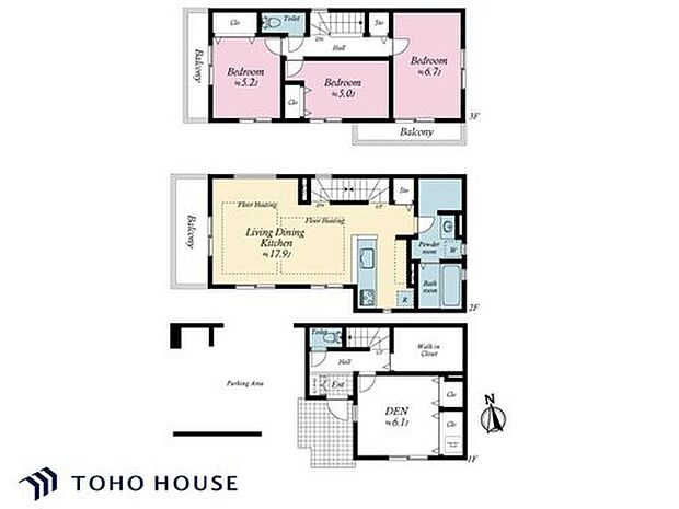 9199万円、3LDK+S（納戸）、土地面積70.01m2、建物面積130.41m2