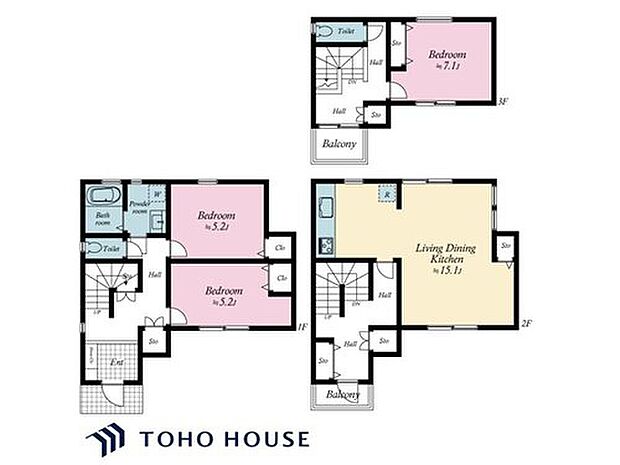 7540万円、3LDK、土地面積66.93m2、建物面積95.37m2