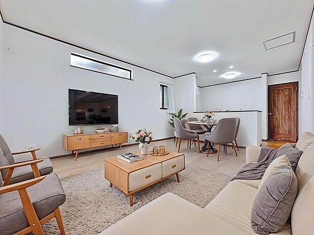 【自分らしい家造りを楽しめる】
落ち着いたカラーコーディネートの室内。（画像内の家電・家具等はCGです。本物件には付帯されません。）