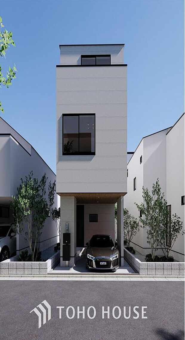 【 完成予想図(外観)】ただ『 住む 』だけじゃない! 気持ち良く住んで欲しい気持ちをこめて・・・。 お家の事、街の事、お金の事、 何でも相談して下さい♪