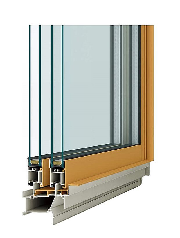 【Low-E複層ガラス】※室外側ガラスLow-E金属膜でコーティングし、太陽の熱線を約60％カット。冷房効果を高め、西日対策や紫外線による室内の色あせ防止になります。メーカーは当社指定