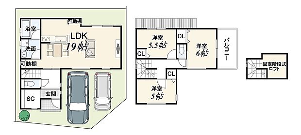 【3LDK】(駐輪場面積1.62m2・備蓄倉庫面積3.24m2含)