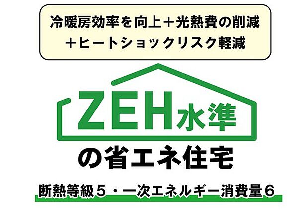 【ZEH水準の省エネ住宅】ZEH水準の家は、
断熱性能の強化と高効率設備の導入により、
快適な住環境を維持しながら
省エネルギーな暮らしを実現する住宅です。