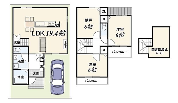 【【新築参考プラン】】土地2099万円 建物1800万円 設計監理費用170万円(税込)、外構費120万円(税込)別途要 建物面積84.70m2