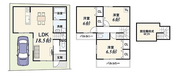 【【新築参考プラン】】建物面積85.77ｍ2、建物価格1800万円
