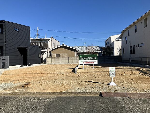 注文住宅用地2区画販売中。前面道路約6.0m。(2026年1月撮影)