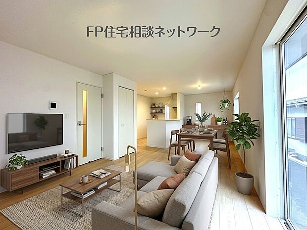 ■リビング■本画像はAIがCGで家具作成しており、実際の現地に家具は設置されておりません。また、販売価格に家具等は含まれておりません。