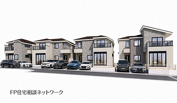 完成予想イメージ:第一種低層住居専用地域の良好な住環境が保たれたエリア。低層の一戸建てを中心とした街並みが整然と続き、採光や開放性に恵まれ、空が広く緑の多い閑静な趣を感じる環境です。
