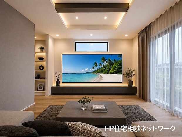 【リビング】■リビング■本画像はAIがCGで家具作成しており、実際の現地に家具は設置されておりません。また、販売価格に家具等は含まれておりません。