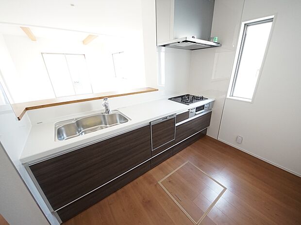 食洗機・浄水器付きの扱いやすいシステムキッチン(1号棟同仕様)