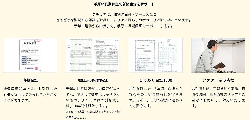 充実の保証　手厚い長期保証で新築生活をサポート