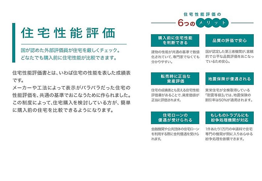 購入前に住宅性能が比較できます