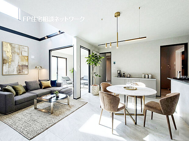 【リビング】本画像はAIがCGで家具作成しており、実際の現地に家具は設置されておりません。また、販売価格に家具等は含まれておりません。