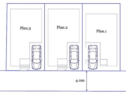 車通りの少ない前面道路