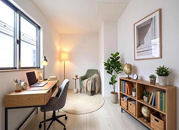【ご家族でゆったり暮らせる4LDKの住まい】2階は4部屋からなるご家族のプライベートスペース。主寝室の他に子供部屋として3部屋使えます。憧れの書斎や趣味の部屋にしても良いかもしれませんね。～画像の家具等はAIイメージで価格には含まれません。
