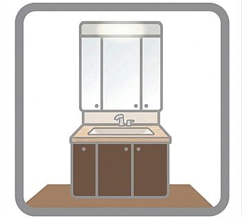 三面鏡仕様の洗面化粧台