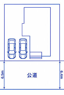 並列2台分のカースペースを備えた、ゆとりある敷地。
