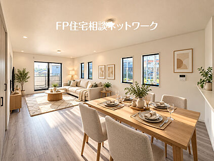 ～明るく開放的な21.4帖のリビング～