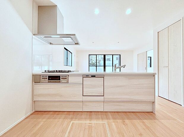 食洗機・浄水器・3ツ口コンロなどデザイン性も機能性も兼ね備えたシステムキッチン!