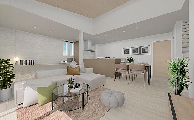 【一部外構工事を含んでいます】
画像はイメージパースです。
LDKには子上がり和室を設けており、空間を広く見せることができ、畳の上でゆっくりお過ごしいただけます♪