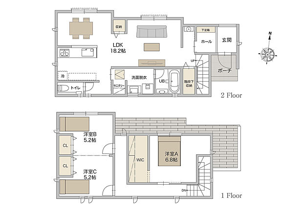 【3LDK】各所に工夫を凝らした充実収納の家
