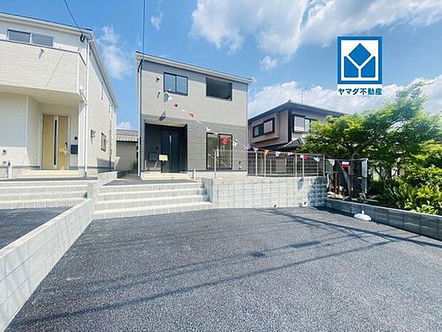 【外観】2号棟。安全性、機能性に優れたオール電化で快適な新生活♪食器洗浄乾燥機、浴室暖房乾燥機、エコキュート、TVモニター付きインターフォン、温水洗浄便座標準装備!