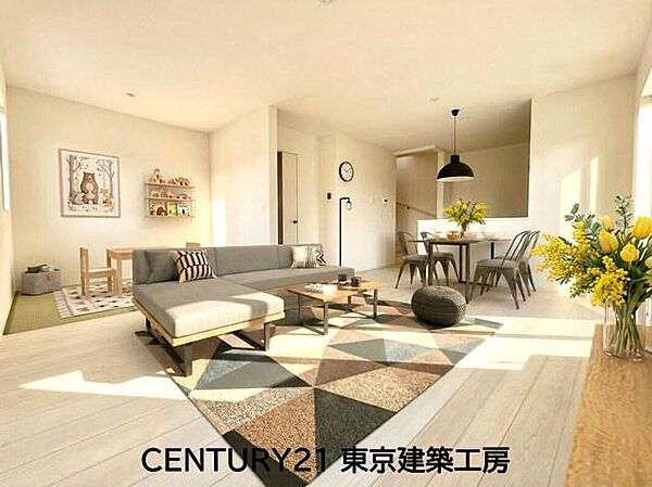 【家具はCGにてレイアウト】
◇採光良好なリビングは、ご家族の憩いの空間。居心地の良い快適な安らぎの場所にもなりそうです。