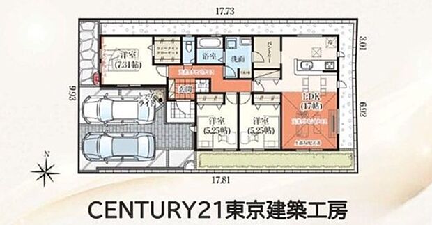 3LDK、土地面積176.08m2、建物面積87.46m2