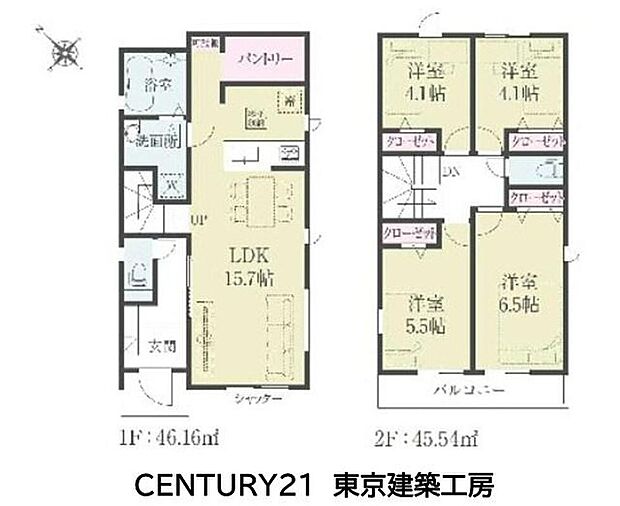 4LDK、土地面積100.48m2、建物面積91.7m2 ◆15帖超のLDKは対面キッチンとリビング階段で会話が弾む空間♪パントリーや全居室収納付きで片付けしやすい住まいです。