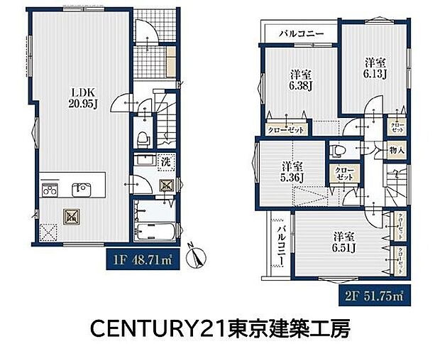 4LDK、土地面積96.9m2、建物面積100.46m2