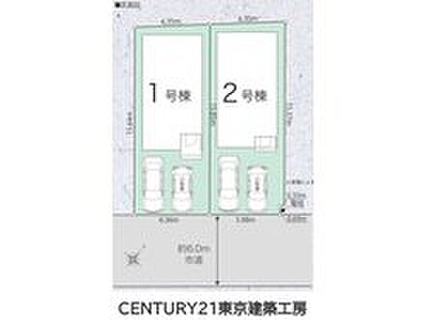 【区画図】5199万円、4LDK、土地面積100.15m2、建物面積93.15m2