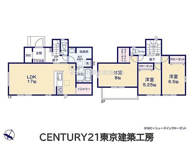 【3LDK】 SIC、WIC、パントリーや各居室収納など収納豊富! 全室南向きのため日当たり良好!