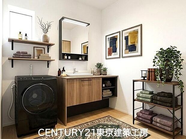 【同形状・同仕様写真(その他内観)】【同仕様：家具はCGにてレイアウト】洗面台で身だしなみを整え、最終チェックをすることも多いでしょう。大きな鏡が用意されていますので、全体をチェックできるようになっています。