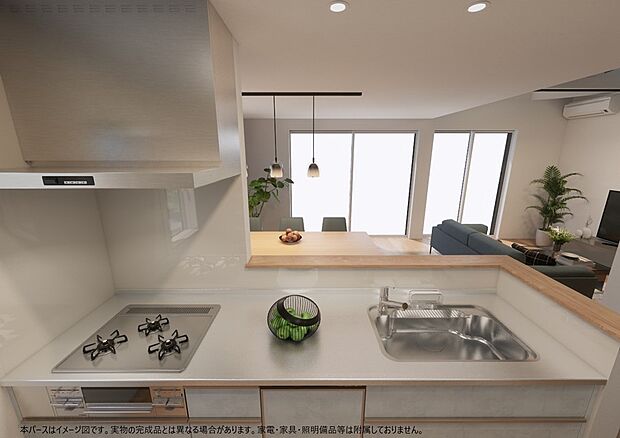 【完成予想図(内観)】■シンプルで美しく心地よい時間を生むキッチン空間