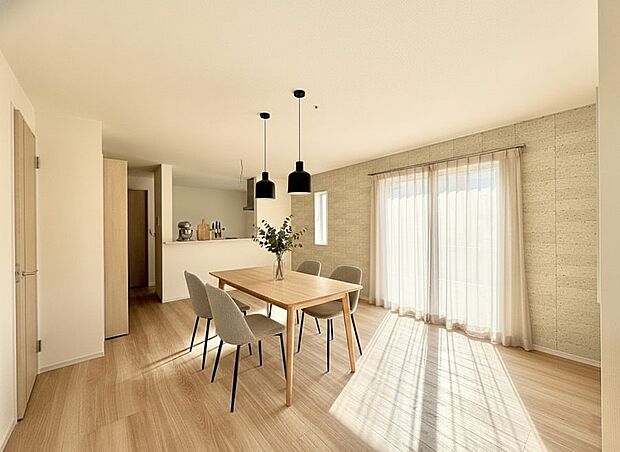 【リビングダイニング】■シンプルだけど贅沢、大切な人と過ごす心がほどける空間　※家具はCGです