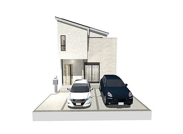 【イメージパース:リビング】
土地広々31坪!間口もゆとりがあり、駐車2台並列可能です!
裏側に高低差があるので見晴らし・通風良好♪