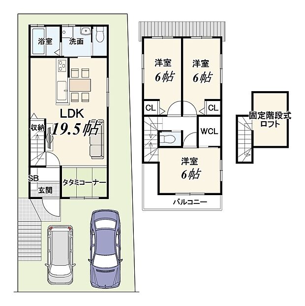 【新築参考プラン】
お客様のライフスタイルに合わせたまどりに変更可！
ご希望をお聞かせください！