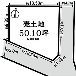仮測量面積：165.64ｍ2（50.10坪） 
