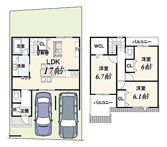 セットバック面積約1.80ｍ2別
1階自動車車庫部分12.37ｍ2含む
法面部14.31ｍ2は有効面積に含む 