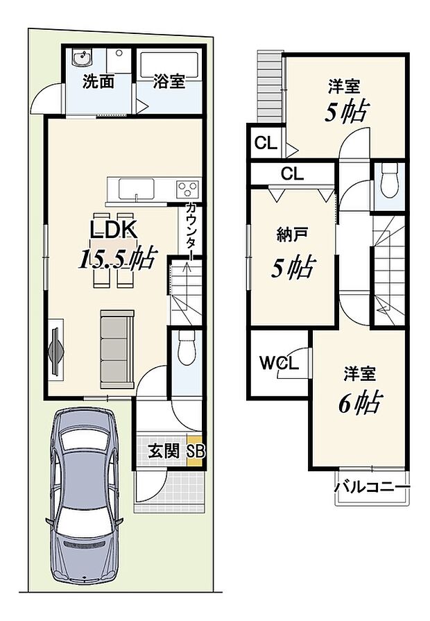 【新築参考プラン】建物面積76.97ｍ2/価格1799万円