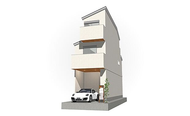 【自由設計】長く住み続けるお家だからこそ、外観・間取り・設備にこだわったマイホームを自由設計で実現!お客様の家族構成やライフスタイルに合った理想をカタチにします!(外観イメージパース)