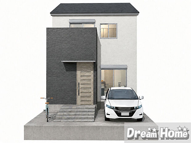 【パース図:外観】
\令和9年2月完成予定/完成前のお住まいを、より具体的にイメージしていただけるよう作成した完成予想パースです。※イメージパース図のため、実際の色味や材質とは異なる場合がございます。
