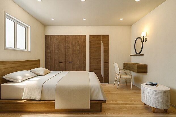 【【イメージパース/1F納戸5帖】】1階に居室があることで階段の上り下りをする必要がなく老後も安心!洗面・浴室・トイレも1階で住む為、日常生活の大半が1階で完結!