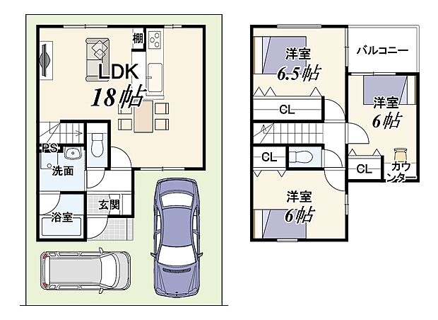 【3LDK】公簿83.08m2（25.13坪）/建確対象面積：77.92m2（23.57坪）/南側非道路/準防火地域